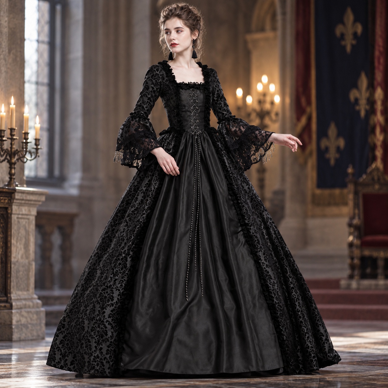 Dresses - Платье макси длины в стиле пэчворк