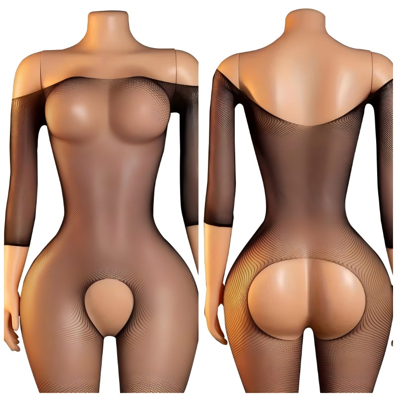 Lingerie - Сексуальные женские чулки-боди без промежности, черные,