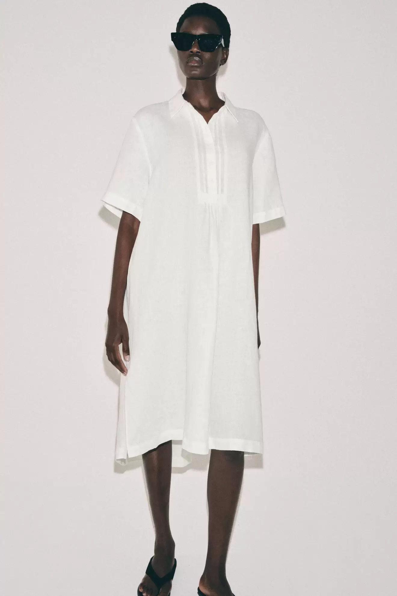 Casual Loose Linen Shirt Dress - Новое летнее женское платье-рубашка из льна