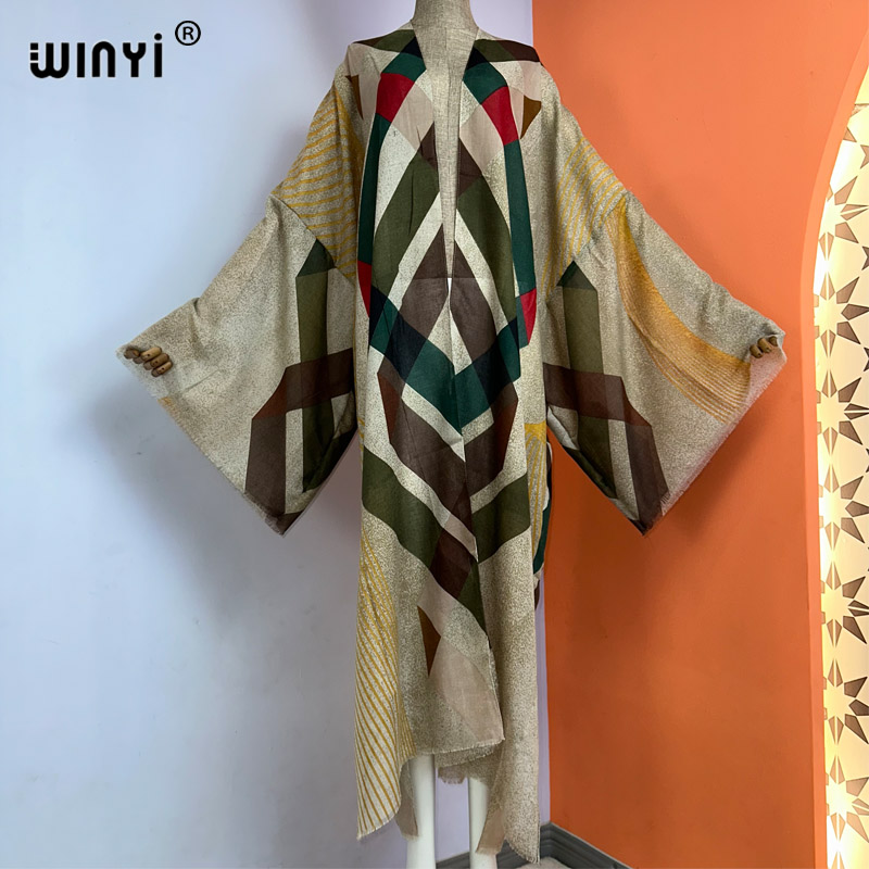 Boho Summer Beach Maxi Dress - Кимоно WINYI женское с принтом в