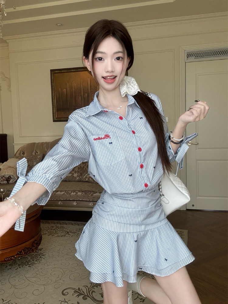 Повседневное платье-рубашка в  – обзор и цена Korean Style A Line Shirt Dress