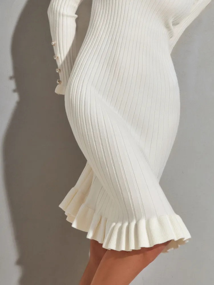 Женское облегающее платье в ру – обзор и цена Bodycon Long Sleeve Ribbed Dress