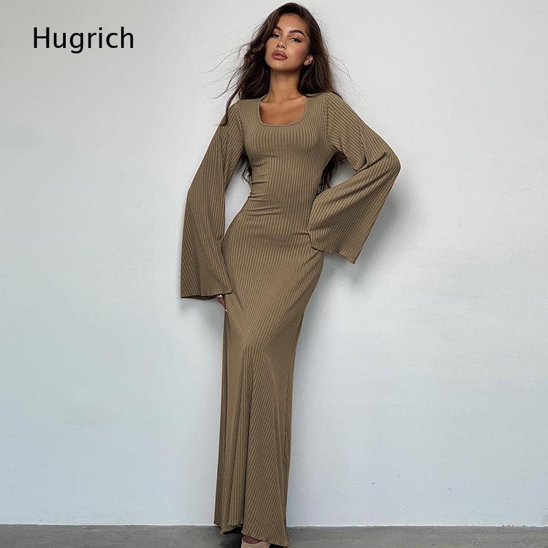 Элегантное женское трикотажное – обзор и цена Bodycon Long Sleeve Ribbed Dress