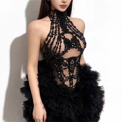 Женское мини-платье с блестящи – обзор и цена Sparkly Rhinestone Club Party Dress