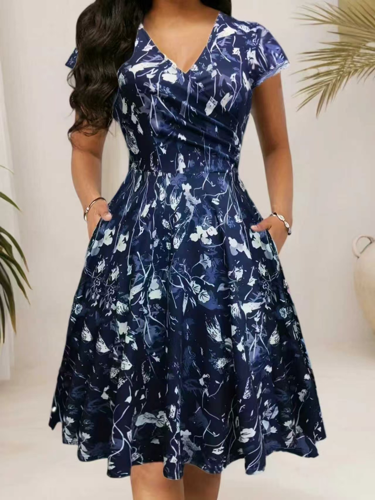 Летнее платье 2026 года с круг – обзор и цена French Vintage Floral Midi Dress