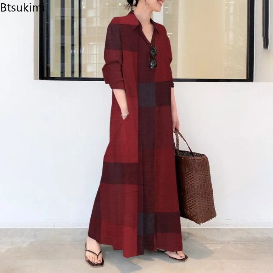 Новое модное женское платье-ру – обзор и цена Casual Loose Linen Shirt Dress