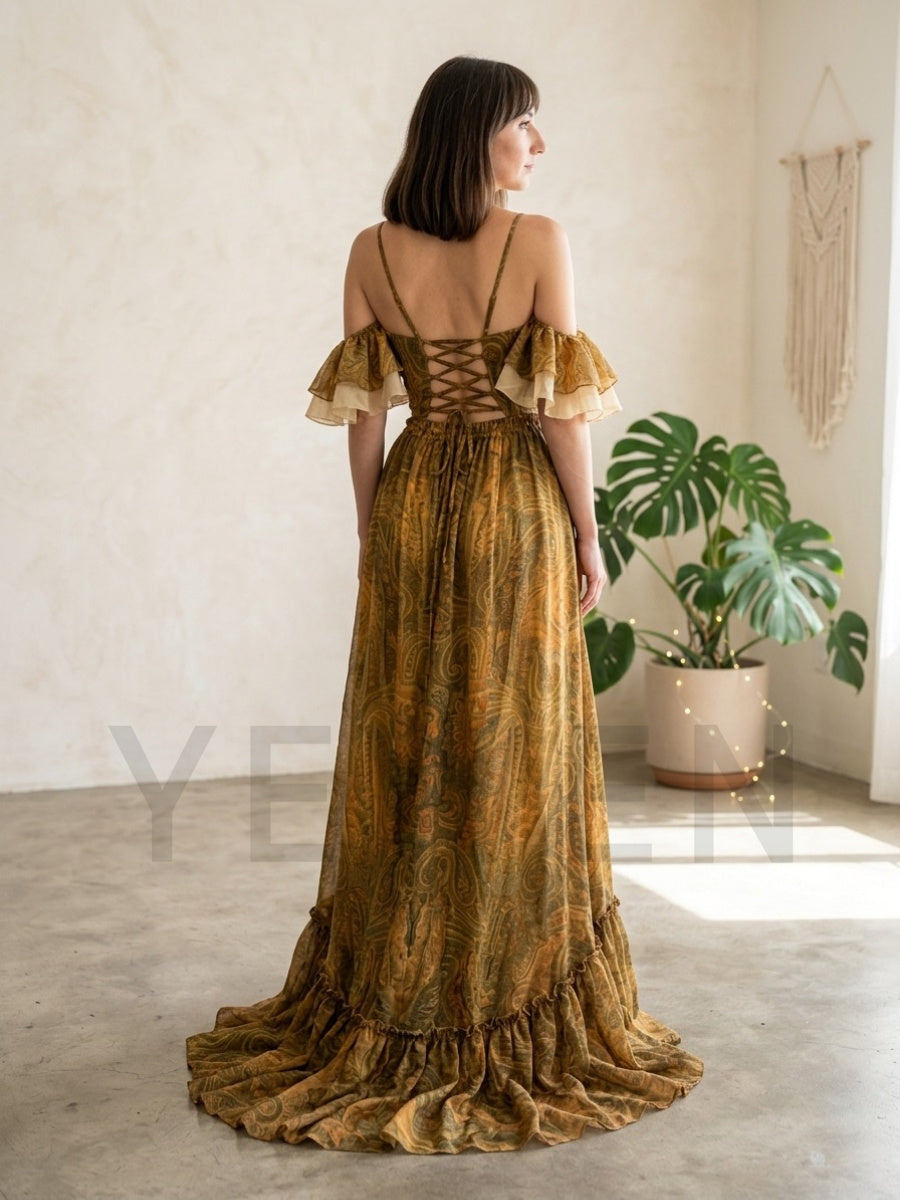 Бохо-платье с принтом, комплек – обзор и цена Boho Summer Beach Maxi Dress