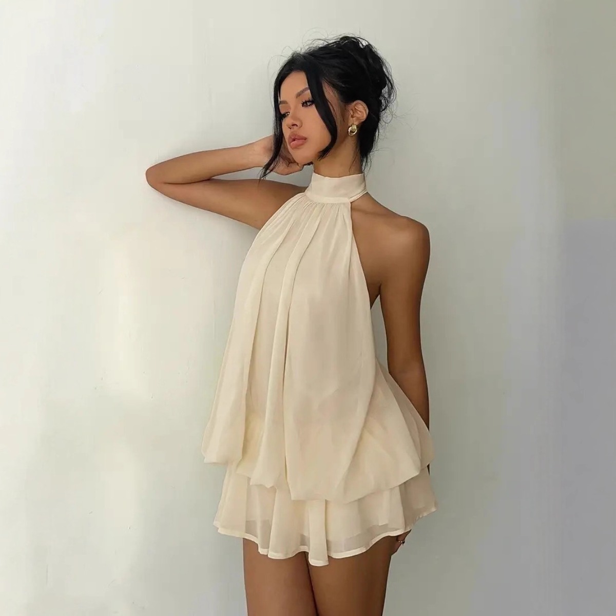 Женское платье с воротником-ха – обзор и цена Y2K Backless Halter Mini Dress
