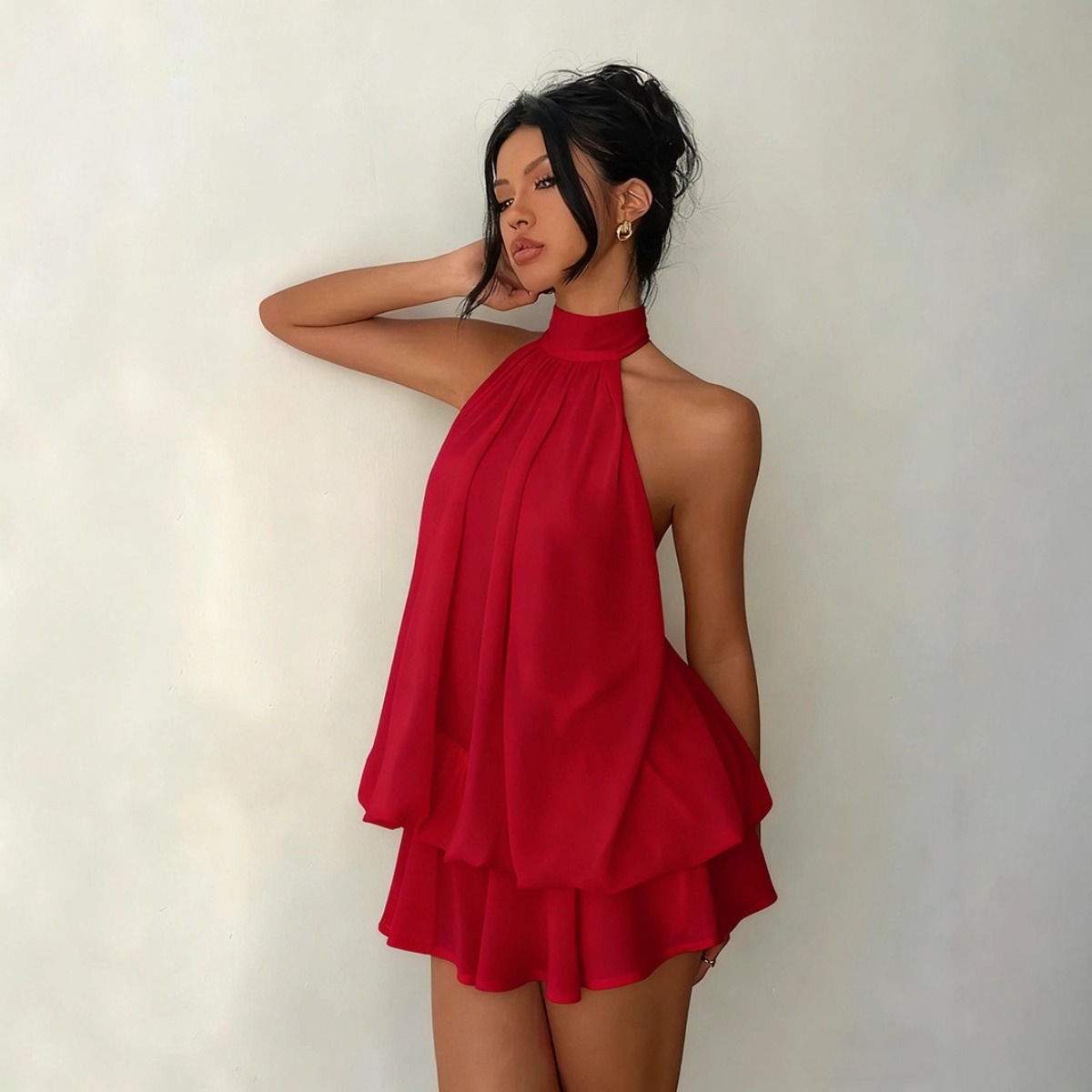 Женское платье с воротником-ха – обзор и цена Y2K Backless Halter Mini Dress