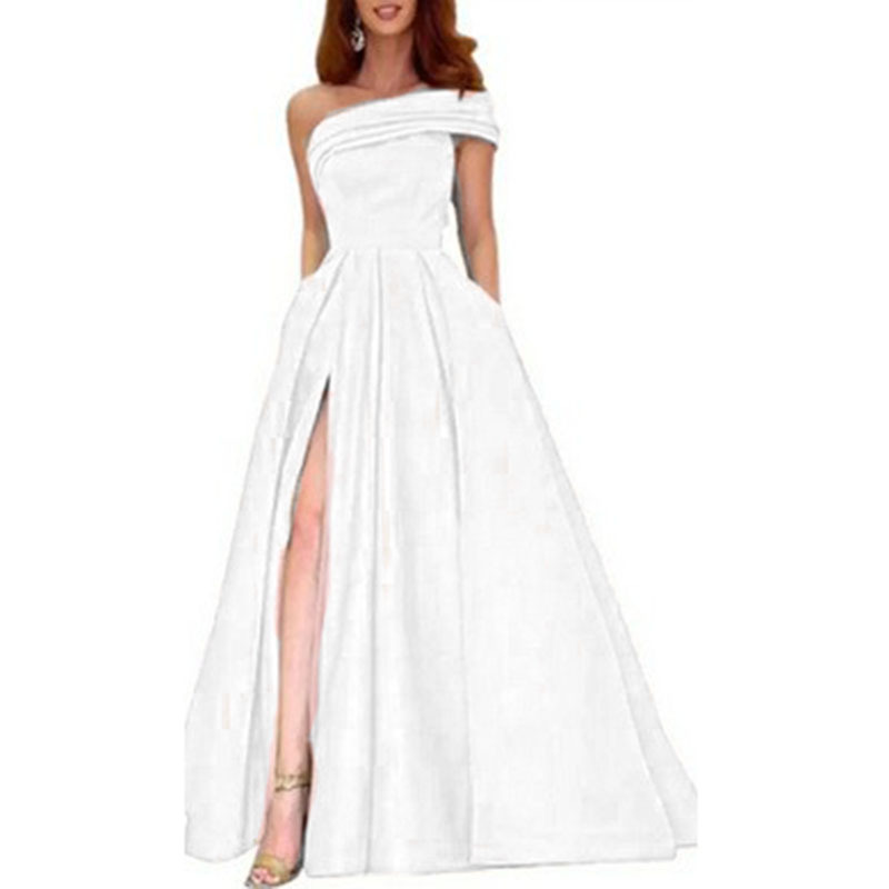 Элегантное атласное вечернее п – обзор и цена Elegant Satin Evening Gown Split