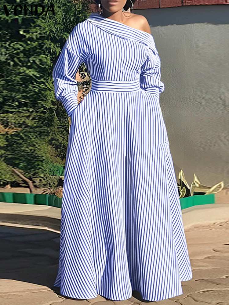 VONDA 2024, женское элегантное – обзор и цена Off Shoulder Puff Sleeve Sundress