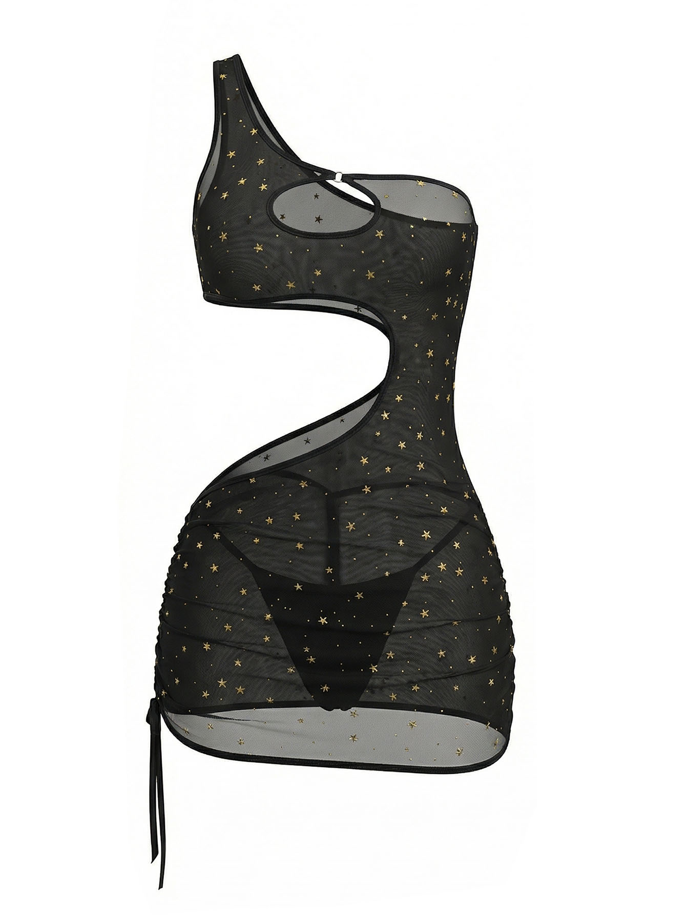 Черное мини-платье-боди из про – обзор и цена Sexy Mesh Sheer Bodycon Dress