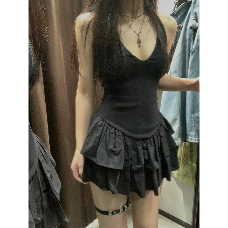 MEXZT Y2K черное мини-платье ж – обзор и цена Y2K Backless Halter Mini Dress