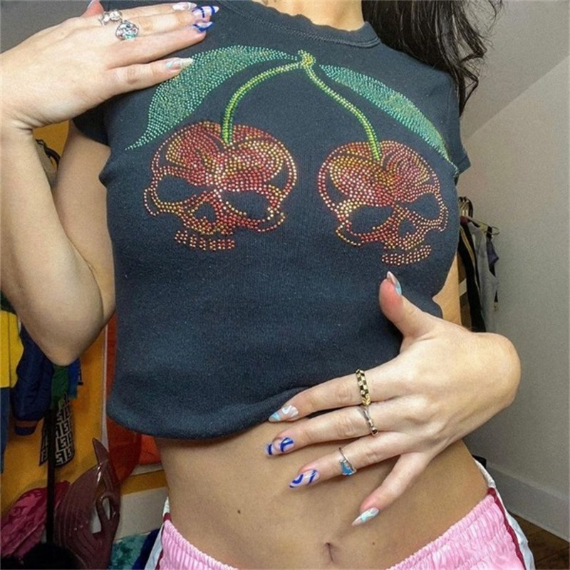Женская футболка в стиле панк, – обзор и цена Y2K Graphic Baby Tee Crop