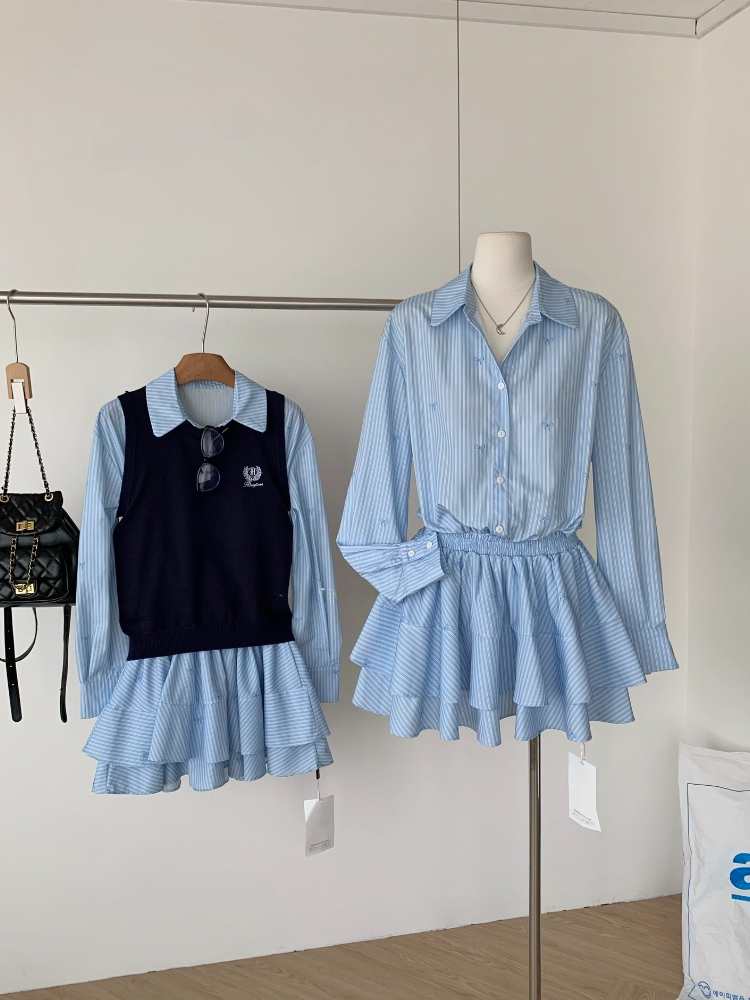 Весенне-осенний корейский модн – обзор и цена Korean Style A Line Shirt Dress