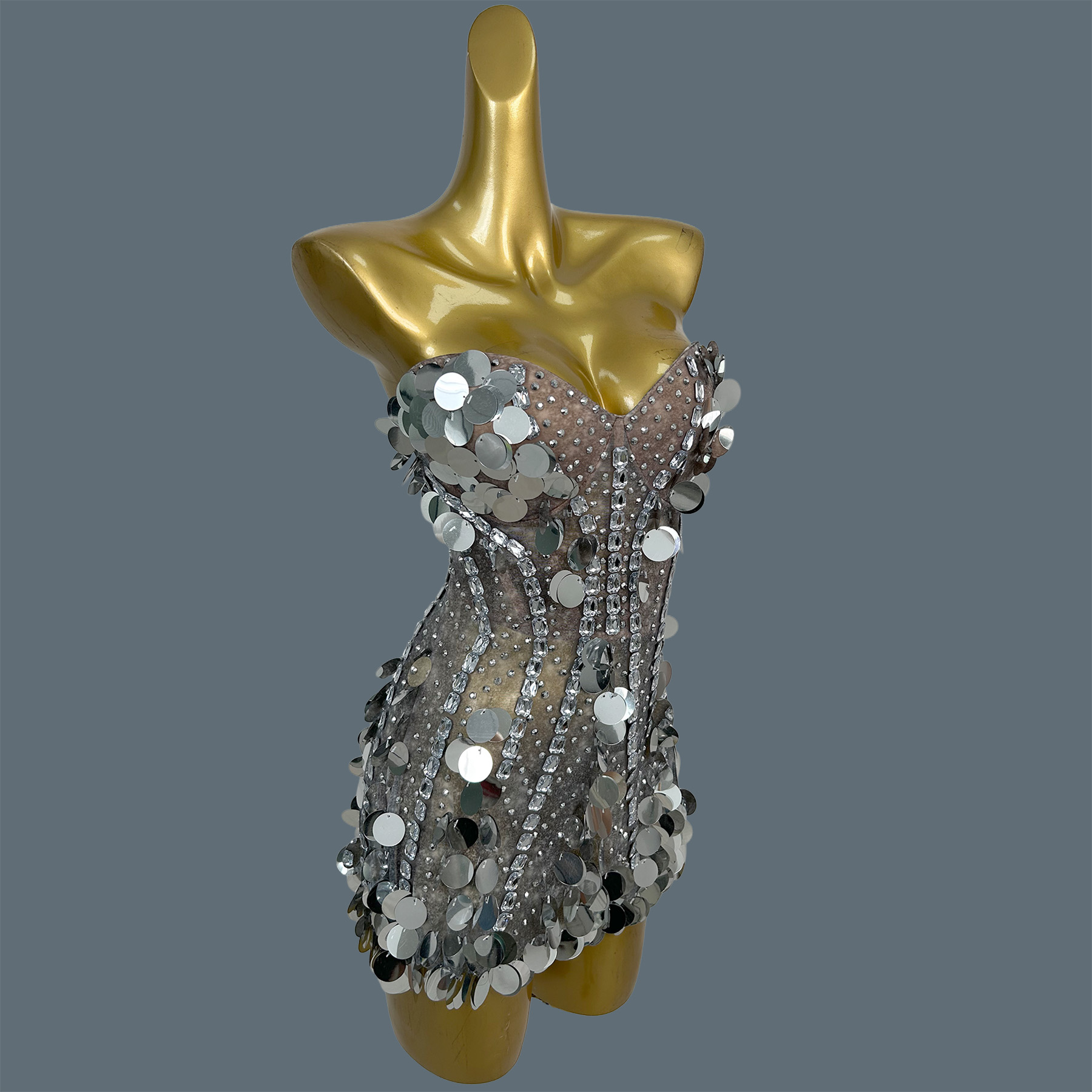 Женское мини-платье без бретел – обзор и цена Sparkly Rhinestone Club Party Dress