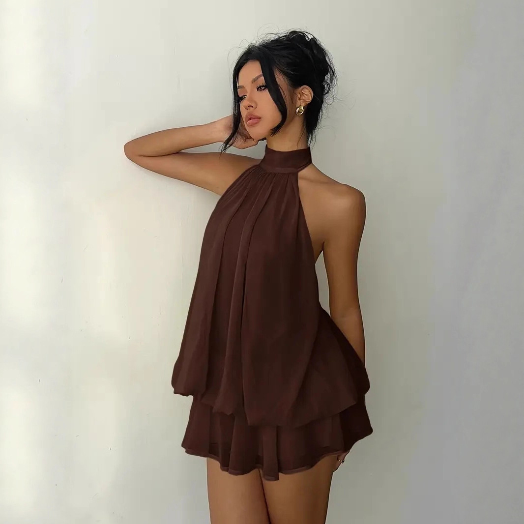 Женское платье с воротником-ха – обзор и цена Y2K Backless Halter Mini Dress