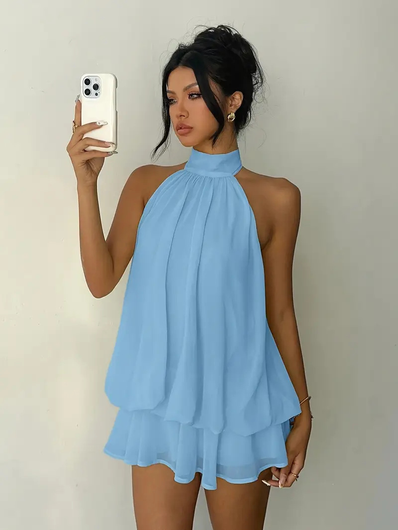 Женское платье с воротником-ха – обзор и цена Y2K Backless Halter Mini Dress
