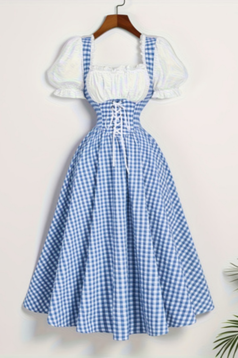 Женское модное сине-белое плат – обзор и цена French Vintage Floral Midi Dress