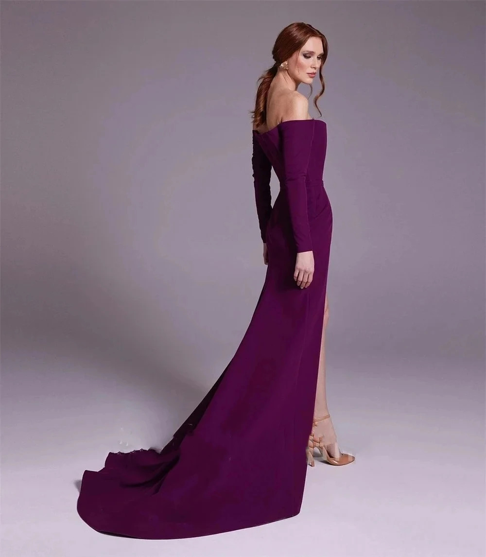 Элегантное Фиолетовое Атласное – обзор и цена Elegant Satin Evening Gown Split